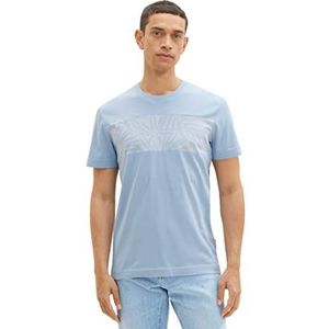 TOM TAILOR 1036436 T-shirt met palmbomen voor heren, 1 stuk, 26320 Stonington Blue