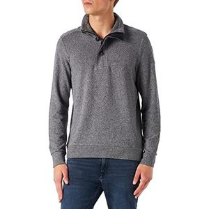 Pierre Cardin Supersoft Terry Sustainable Sweatshirt voor heren, met ritssluiting en knoop, Blauw