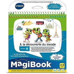 VTech - MagiBook, leerboek voor kinderen, niveau 2, om de wereld te ontdekken, geïllustreerde en interactieve pagina's, cadeau voor jongens en meisjes van 4 jaar tot 8 jaar - inhoud in het Frans, 17,8
