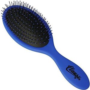 Clauss Wash & Brush haarborstel lang met luchtkussen en flexibele nylon haren, 70 g, mat blauw