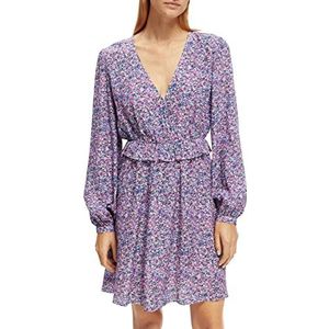 Scotch & Soda Wrapped Short Dress Robe Décontractée Unisexe Adulte, Chapelet violet, 36