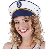 Boland 81025 - Captain Jody muts voor volwassenen, maat 57 - 61 - marineblauw, marineblauw, marineblauw, marineblauw, marineblauw, ondeugend, accessoires voor themafeest, carnaval wit