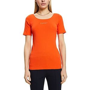 ESPRIT 013ee1k341 T-shirt voor dames, Oranje/Rood