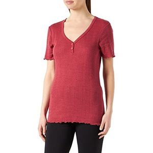 Schiesser T-shirt van Pijama voor dames, Bordeaux rood