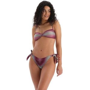 Dagi Haut de bikini triangle large tendance pour femme, Bordeaux - Vert, 42