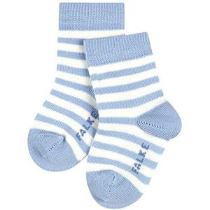 FALKE Uniseks Baby Stripe ademende sokken duurzaam biologisch katoen fantasie gestreept zacht op de huid met elastische zone rond de enkel voor optimale ondersteuning 1 paar, Blauw (Crystal Blue 6290)