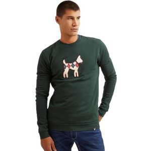 WILLIOT Pull Doggy pour homme, Vert bouteille, L