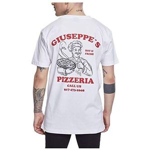 Mister Tee Giuseppes Pizzeria T-shirt voor heren, Wit