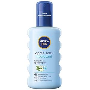 NIVEA Sun Hydraterende After Sun Spray (1 x 200 ml), hydraterende lichaamsspray met biologische aloë vera voor intensieve en langdurige hydratatie