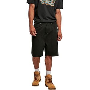 Southpole Chino shorts voor heren, keperstof, losse pasvorm, met geborduurd Southpole logo, verkrijgbaar in zwart, maten 30-36, zwart.