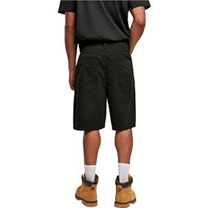 Southpole Chino shorts voor heren, keperstof, losse pasvorm, met geborduurd Southpole logo, verkrijgbaar in zwart, maten 30-36, zwart.