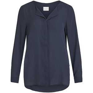 Vila Oversized damesblouse, Blauw (Totaal Eclipse)