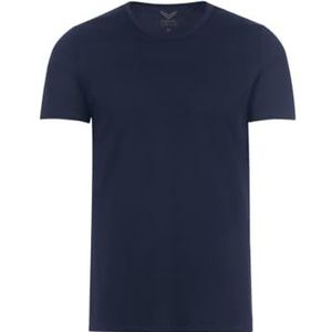 Trigema T-shirt met V-hals voor dames van katoen/elastaan, Navy Blauw