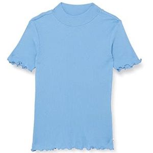 Scotch & Soda Fitted Rib Knit T-shirt met hoge hals voor meisjes, dekbed blauw 4609