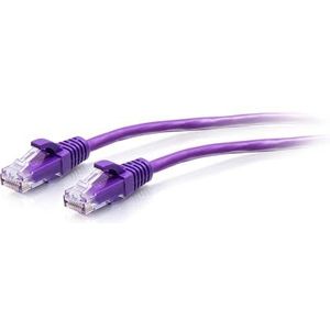 C2G Slanke en flexibele CAT6A ethernetkabel, 2,1 m, ideaal voor router, modem, internet, wifi-box, Xbox, PS5, Smart TV, Sky Q, IP-camera, paars