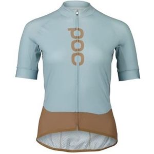 POC W's Essential Road Logo Jersey T-shirt voor dames, Mineraalblauw/jaspis bruin
