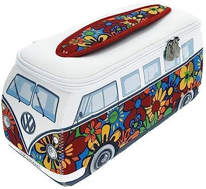 BRISA VW Collectie Volkswagen Universal Neopreen Make-up Cosmetica Reistas Apotheek T2 Bulli Bus, Flower Power/meerkleurig, Groot (30 x 14 x 12 cm)