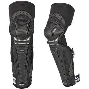 O'NEAL Kniebeschermers en scheenbeschermers, BMX, MTB, VTC DH, kniebeschermers en scheenbeschermers, licht en comfortabel, MTB-bescherming voor heren, Park FR Carbon Knee Guard V.18, zwart/wit, maat S