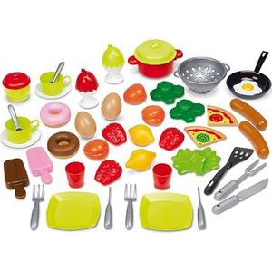 Ecoiffier Toys - 2657 - Voedselbox: 50 stuks inclusief voedsel en keukengerei - Imitatiespel - Vanaf 18 maanden - Gemaakt in Frankrijk, meerkleurig