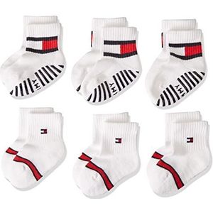 Tommy Hilfiger Uniseks Baby Flag Sock 6 Pack Ecom, Wit