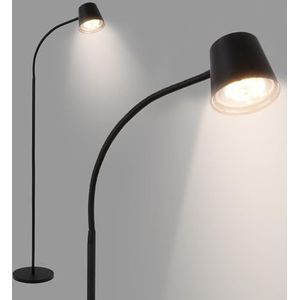 BRILONER Draadloze led-vloerlamp met aanraking, traploos dimbaar, verwisselbare batterij en lichtbron, leeslamp, woonkamerlamp, staande lamp, staande lamp, 126,5 cm