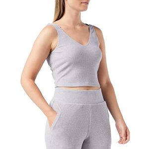 Triumph Thermal Crop Top Pijama-top, dames, donkergrijs gemengd, M, donkergrijs gemêleerd