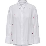 Onlnew Lina Grace Ls Emb Shirt Noos WVN, stralend wit, L, Helder wit, L