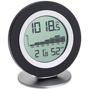 TFA Dostmann WeatherHub COSY BARO digitale hygrometer thermometer met grafisch zicht, 120 x 55 x 150 mm, zwart