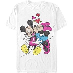 Disney Mickey Mouse - Mickey Minnie Love Organic T-shirt met korte mouwen, uniseks, Wit