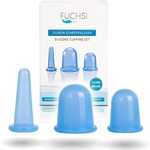 fuchsi 3 stuks medische siliconen zuignappen voor lichaam en gezicht met opbergtas, zuignappen tegen cellulitis, rimpels en spanning, massage zuignappen