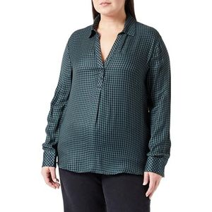 s.Oliver 2136193 Damesblouse met lange mouwen, groen/zwart 79n7