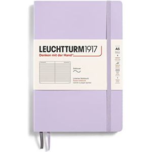 LEUCHTTURM1917 365498 notitieboek medium (A5) met softcover, 123 genummerde pagina's, lila gelinieerd