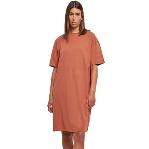 Urban Classics Dames biologisch oversized split t-shirt jurk dames jurk, Terracotta