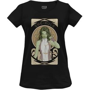 Marvel Womarcots023 T-shirt voor dames, 1 stuk, zwart.