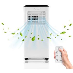 Ufesa Draagbare airconditioner, A7, 3-in-1, koeling, ventilatie en ontvochtiging, 7000 BTU/dag, stil, led-display, timer 24 uur, tot 12 m², gas R290, afstandsbediening