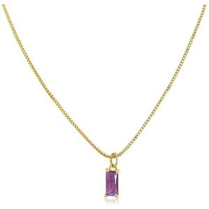 XQMMGO Dameshalsketting, 18 karaat verguld, met hanger van zirkonia, sieraden voor dames, cadeau voor dames, vriendin (rood), Goud