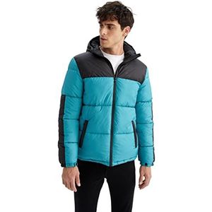 DeFacto Men's Jacket, Aqua, XL