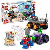 LEGO 10782 Marvel Spidey en zijn buitengewone vrienden, de strijd van de vrachtwagen, Hulk tegen de rhino, speelgoed voor kinderen van 4 jaar