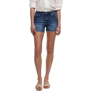 ONLY Onlblush Life Mid Sk Raw Shorts Noos Jeansshorts voor dames, Donkerblauw denim