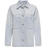 ONLY Onlemmie L/S Striped Dnm Shirt Tai Onlemmie L/S Gestreept T-shirt Dnm Tai Dames (1 stuk), Lichtblauw jeans, M