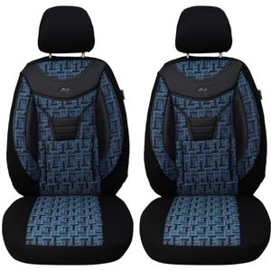 Op maat gemaakte stoelhoezen voor Nissan Primaster 2002-2016 voor bestuurders en passagiers, FB 904 (blauw/zwart)