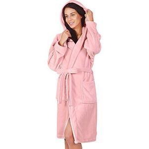 DecoKing Robby korte jas voor dames en heren met capuchon van zachte en lichte microvezel in roze, S, Roze