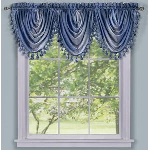 Achim Home Furnishings Waterval Valance, 50 by 63 inch, blauw