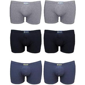 Navigare Boxershorts (Pacco de 6) heren, meerkleurig (grijs/zwart/Navire), L, meerkleurig (grijs/zwart/navigatie)