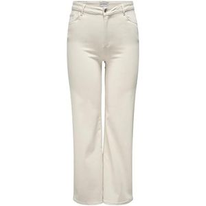 ONLY CARMAKOMA Carwilly Hw Wide Jeans Crobox dames jeans breed, ECRU