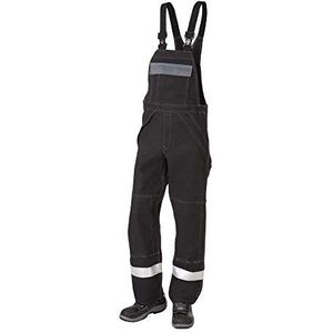 JAK Workwear 12-12003-051-092-90 model 12003 EN ISO 1149-5 antiflame tuinbroek, zwart/grijs, EU 52/92 maat, 90 cm staplengte