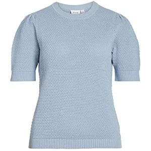 VILA Vidalo O-hals S/S Knit Top/Su - Noos gebreid T-shirt voor dames, Blauw, L