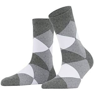 Burlington Dames Bonnie korte sokken ademend duurzaam biologisch katoen platte naden geen druk op de tenen argyle patroon mode eenheidsmaat cadeau-idee 1 paar, Grijs (Light Grey Melange 3390) nieuw -