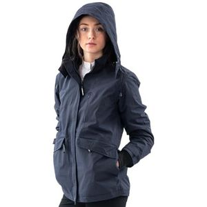 Whitaker Westerdale regenjas met afneembare capuchon, gevoerd, fleece, dames, marineblauw, XS, Navy Blauw