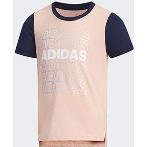 adidas LG Cot Tee T-shirt voor kinderen, uniseks, Rosbri/Maruni/Maruni